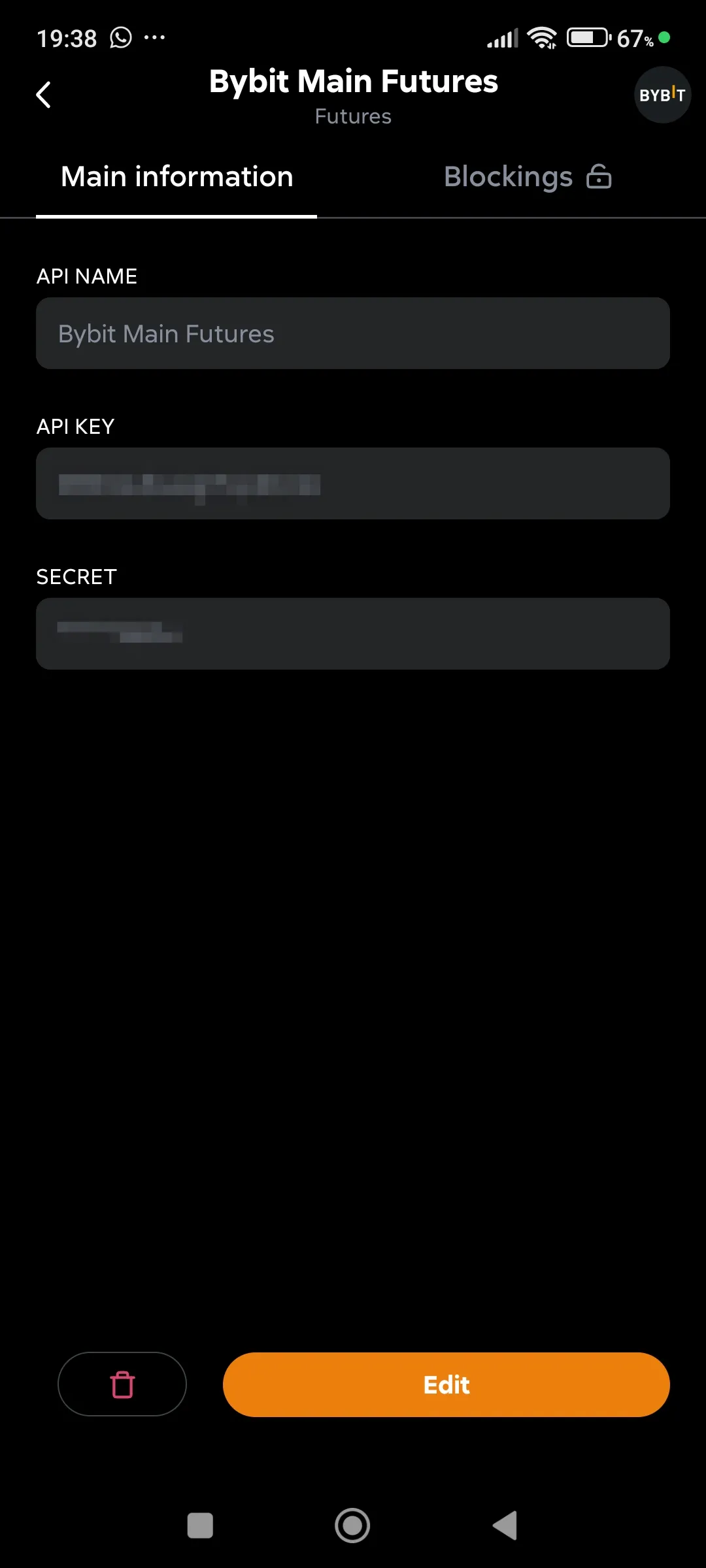 API keys - Binding Properties