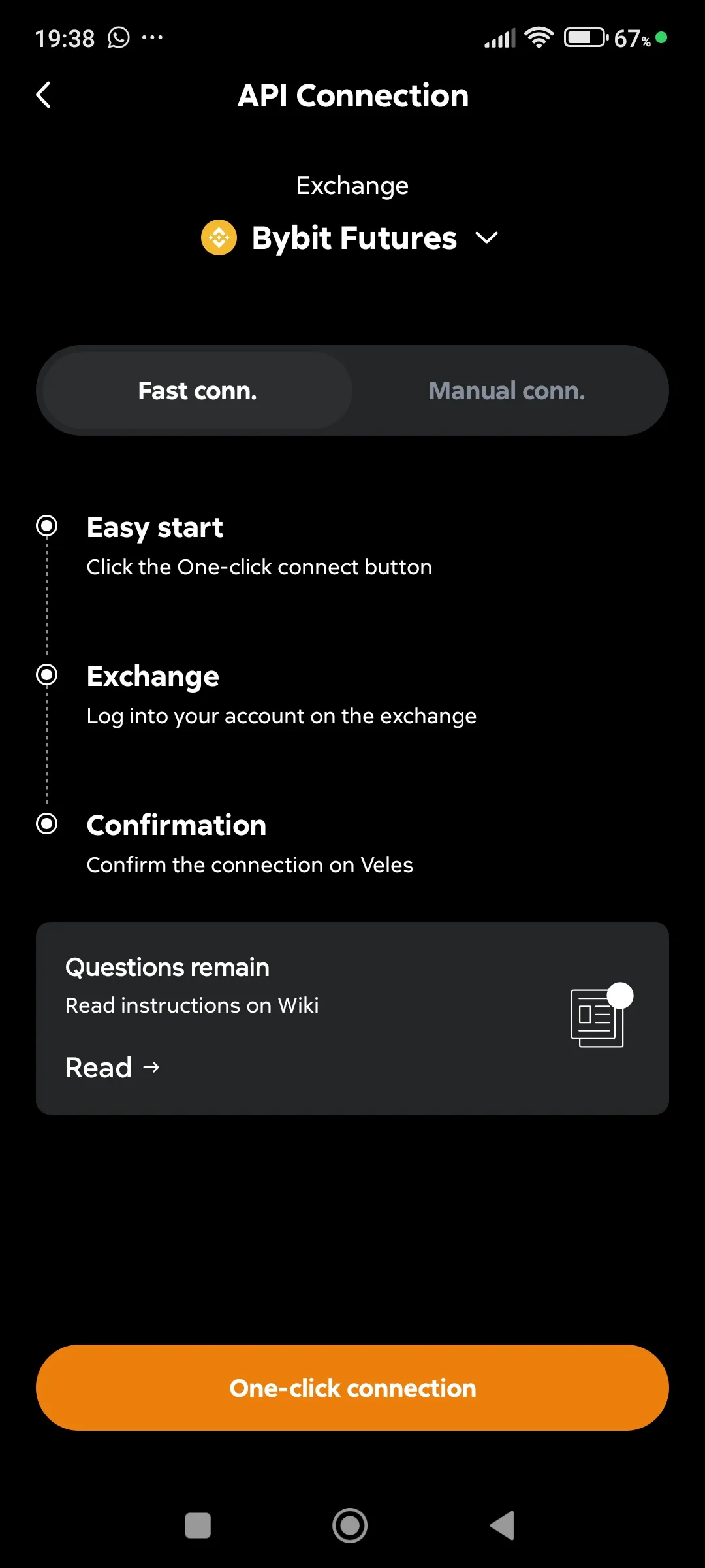API keys - Fast Connection