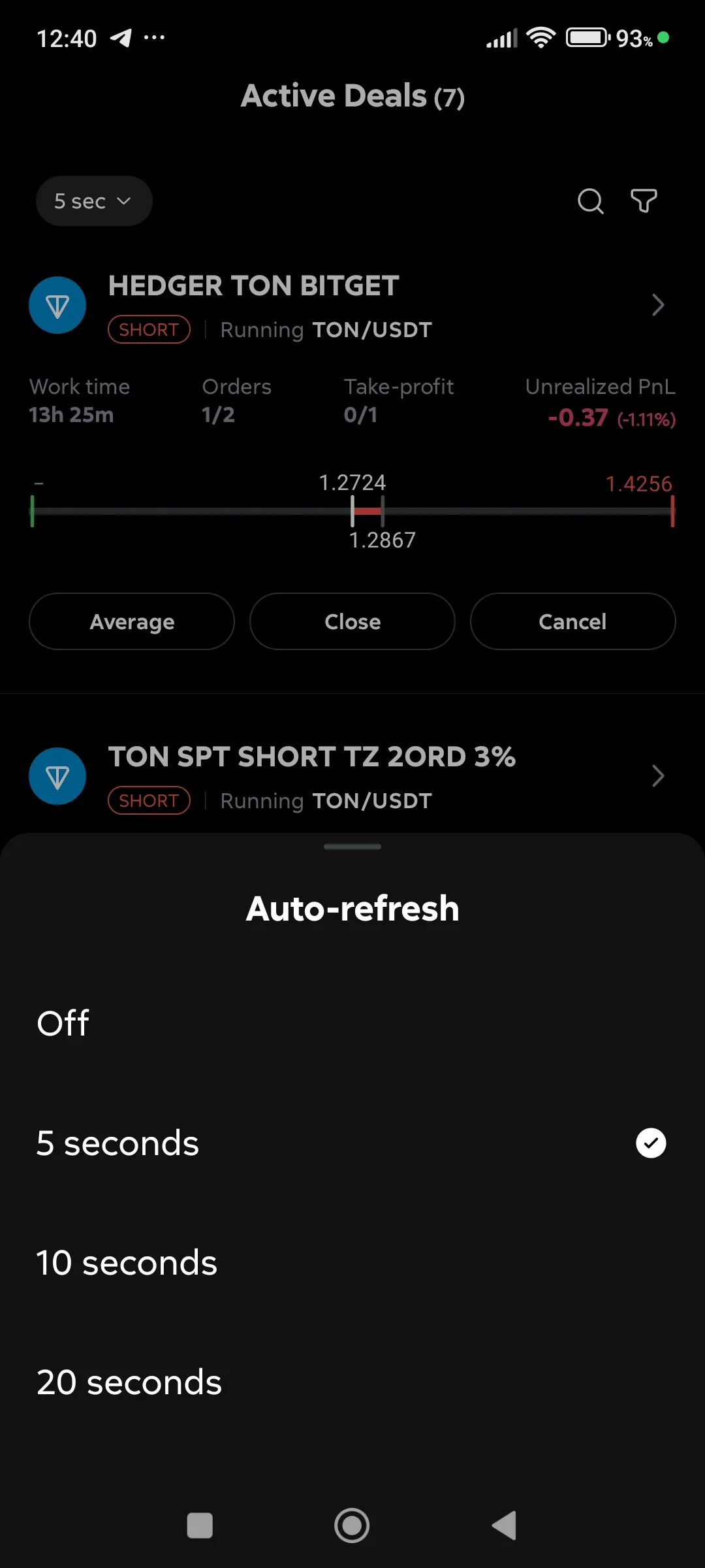 Auto-updating the list of deals