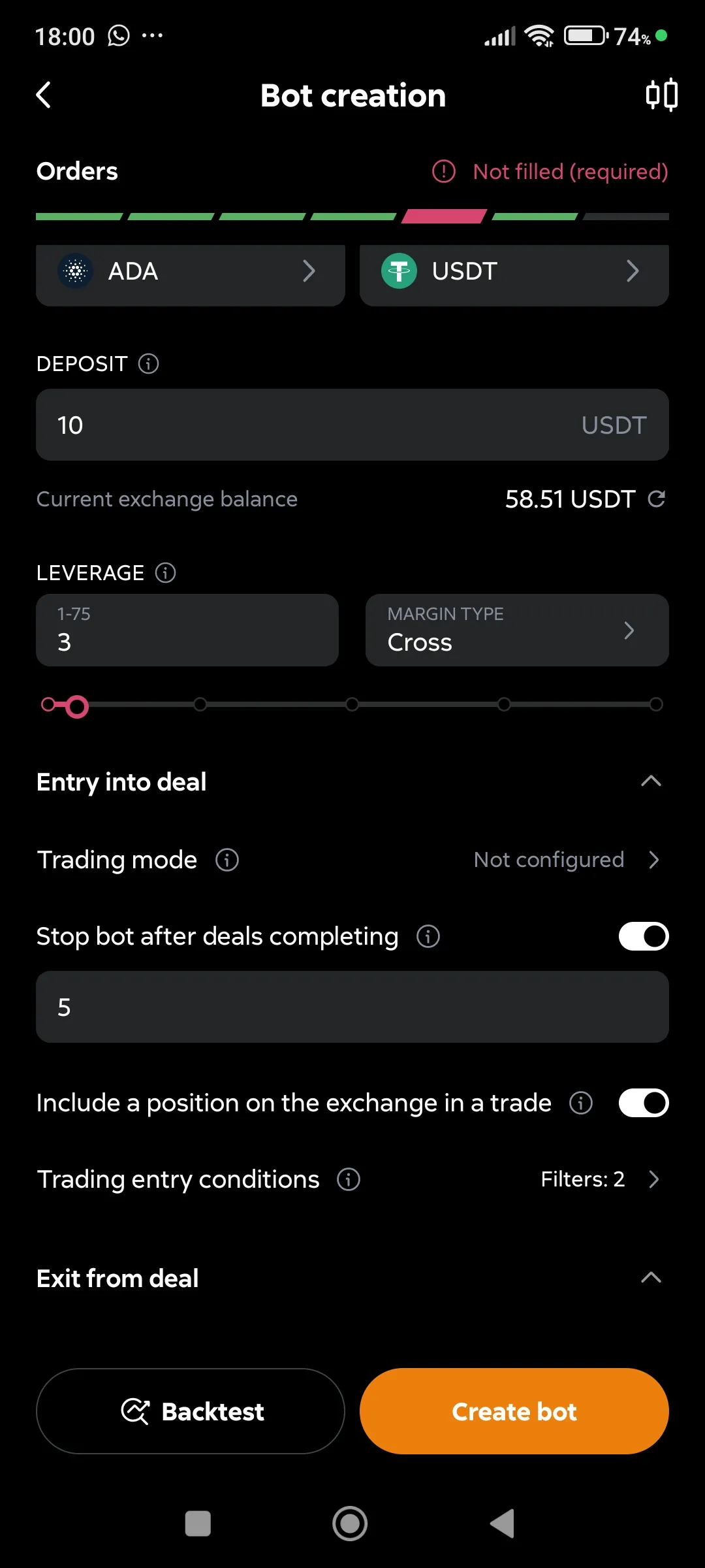 Stop the bot after deals