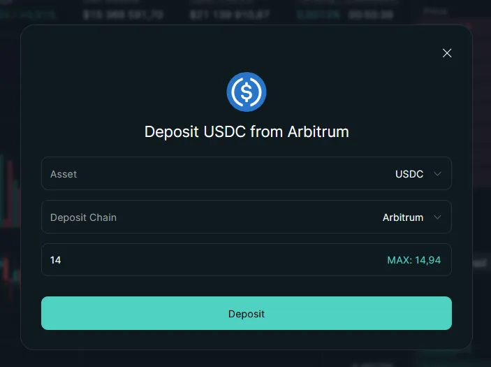 Deposit to exchange