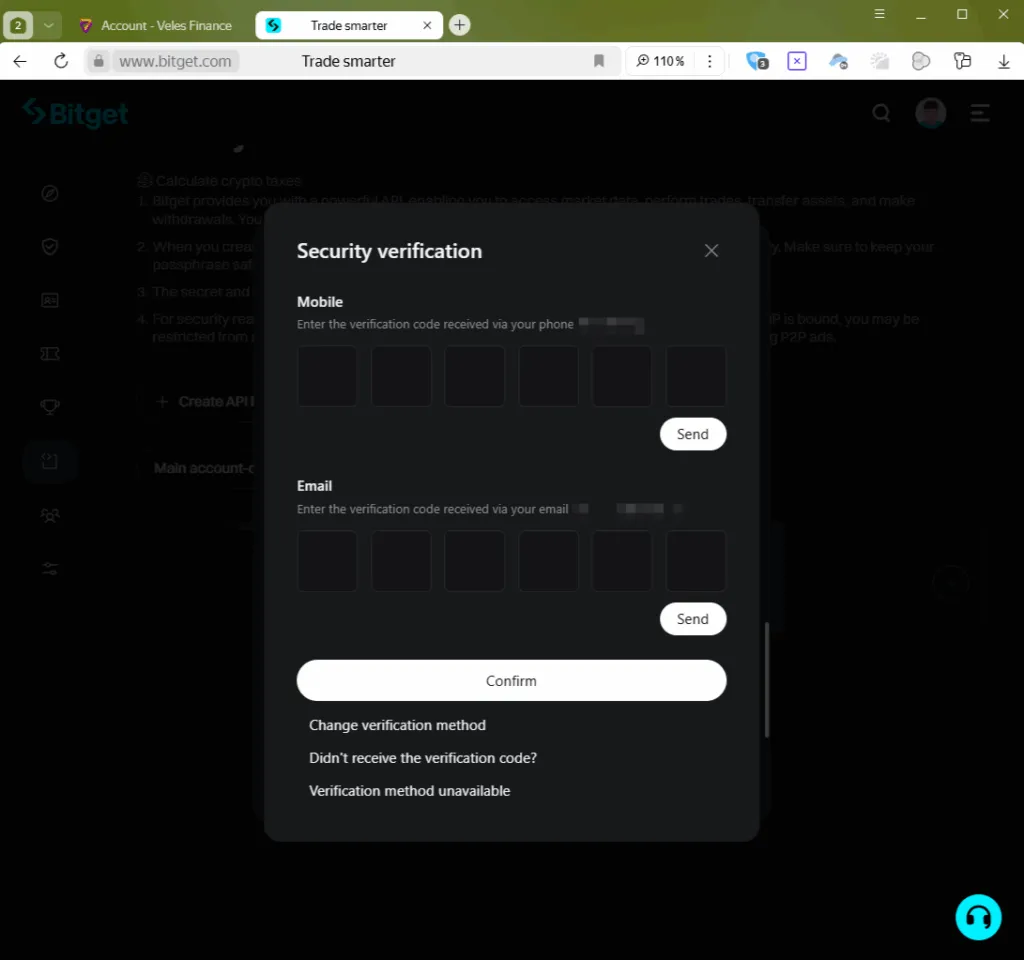 Verification confirmation
