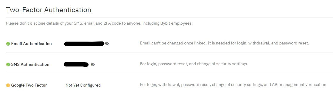 Setting up 2FA on Bybit
