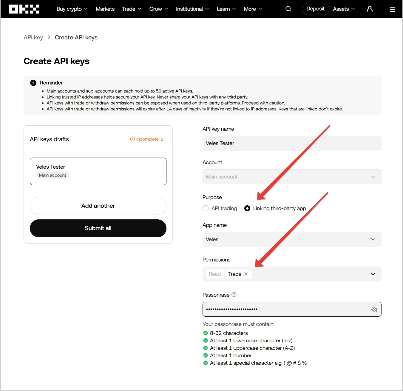 Configuring API permissions