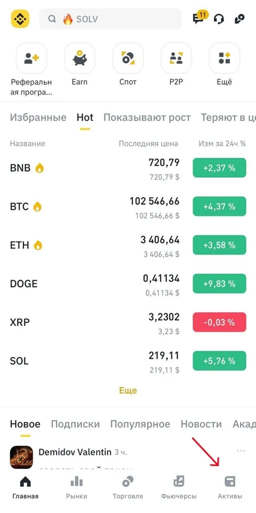 Раздел Активы