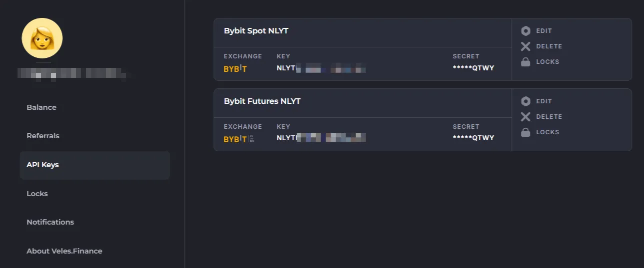 List of API keys in the cabinet