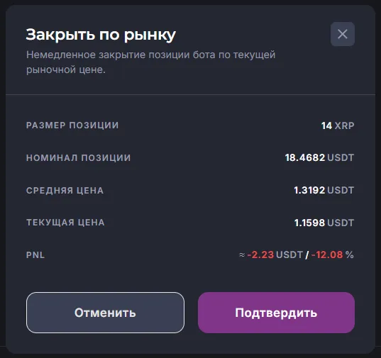 Управление активной сделкой