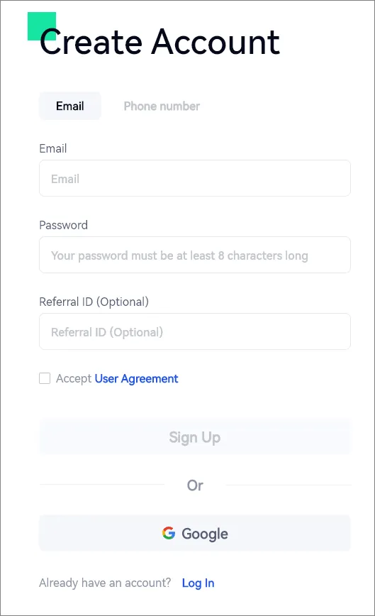 Creating an account on Gate