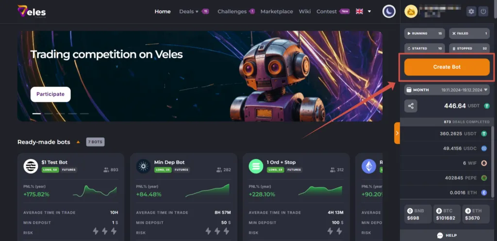 Creating a Veles bot