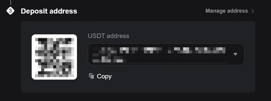 QR code of the deposit