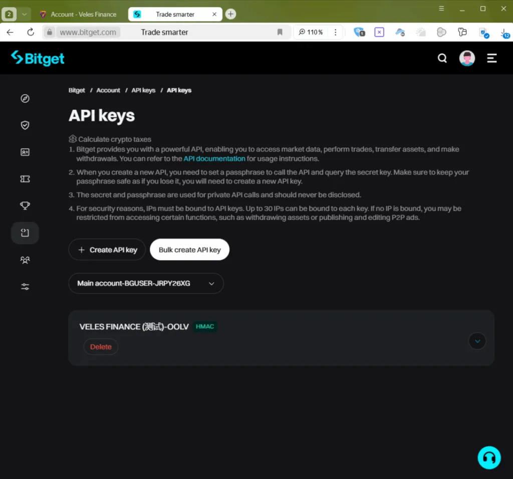 API keys created