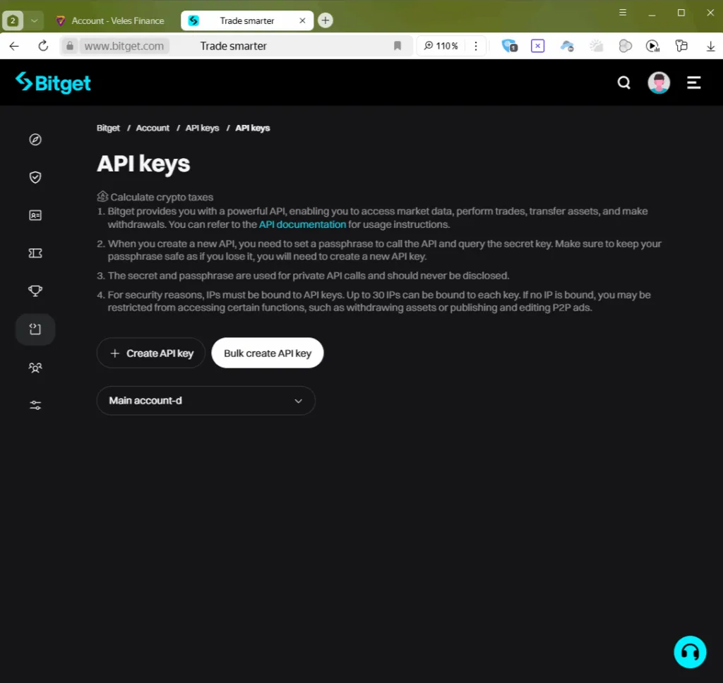 Creating an API key