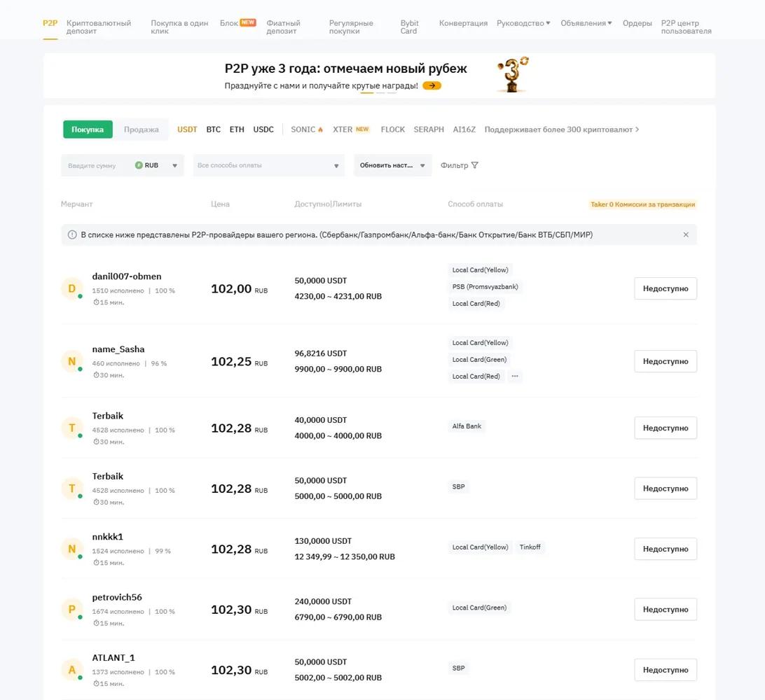 Список продавцов