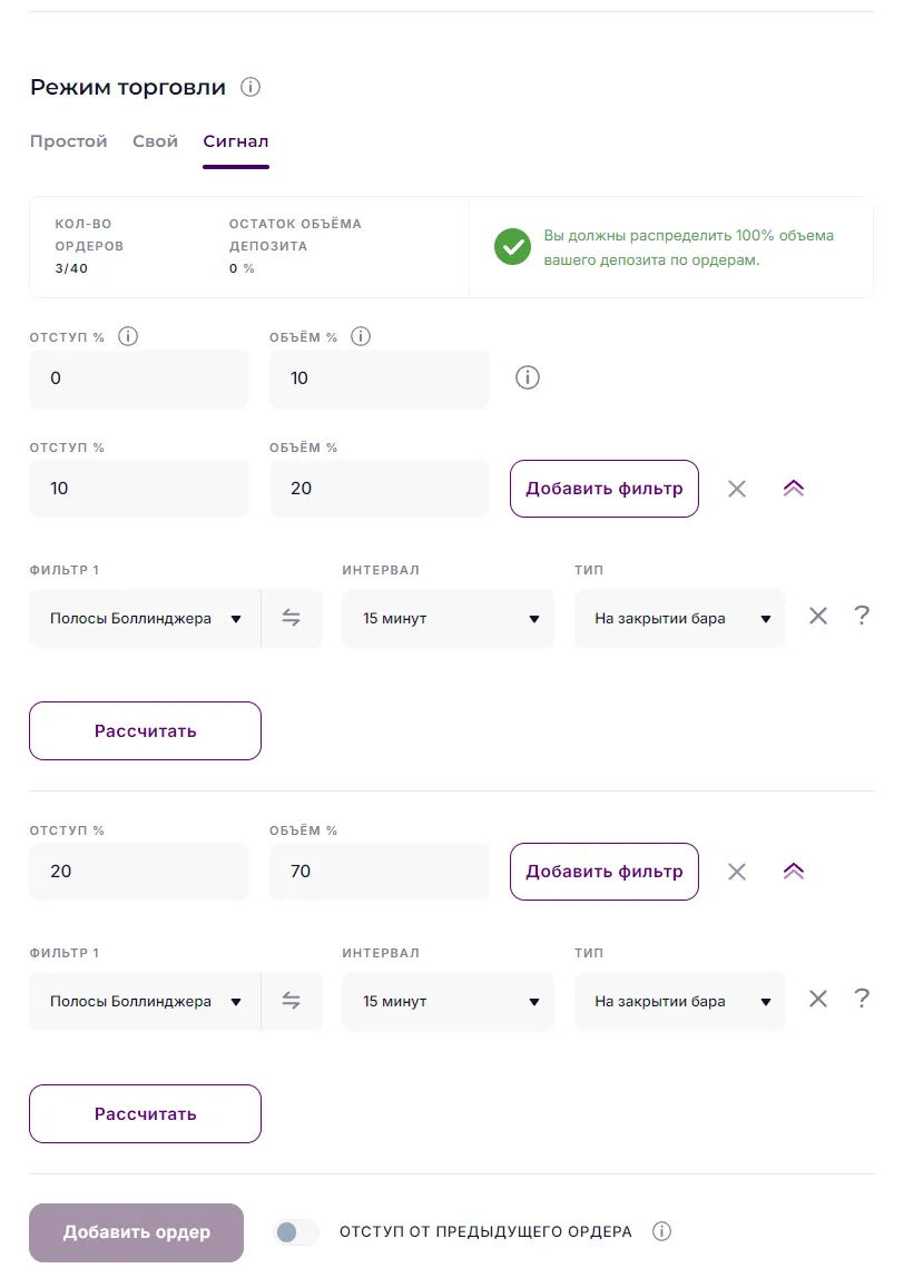 Режимы торговли