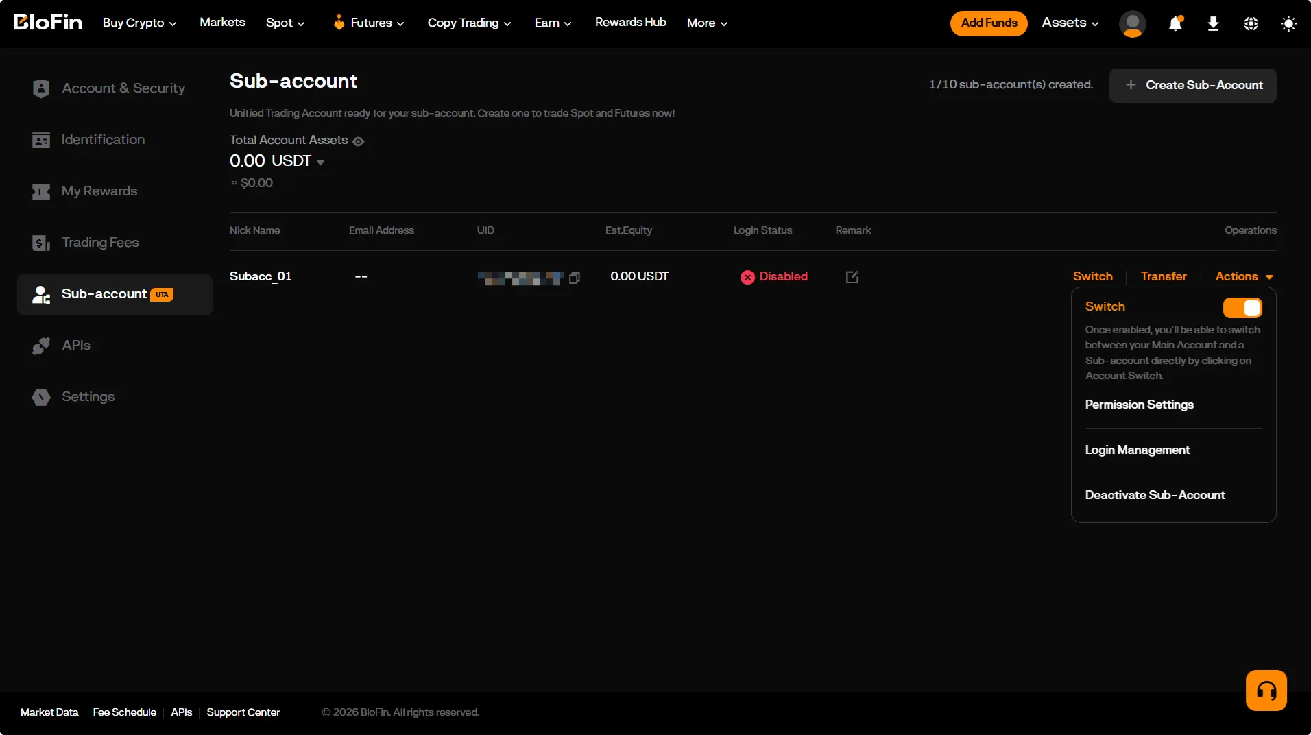 Sub-account